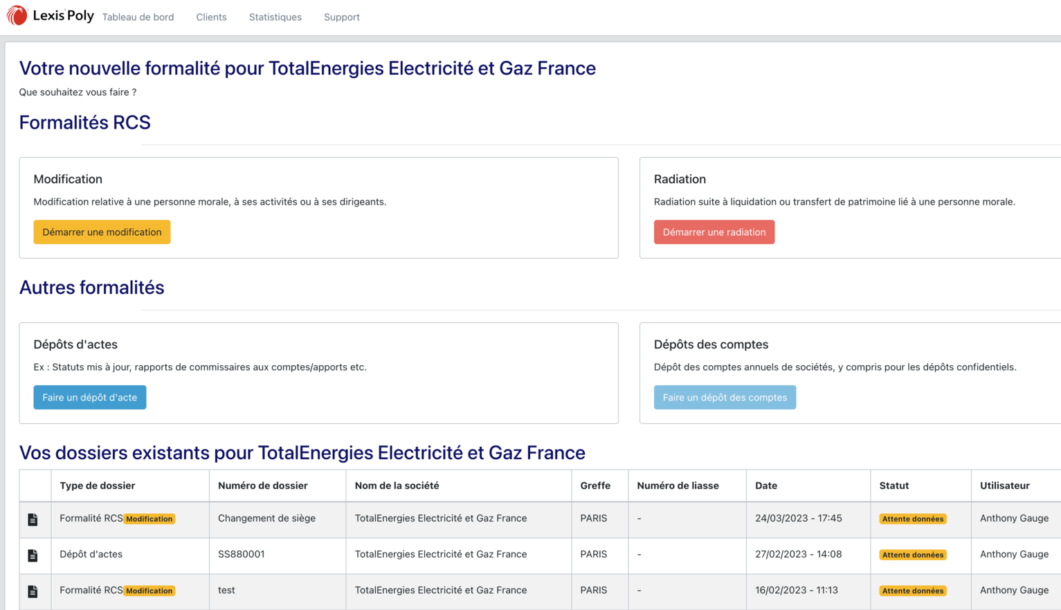 realisation formalites juridiques polyacte